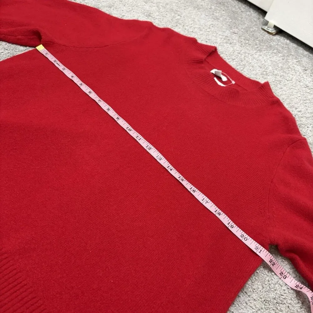 J. Crew Factory Red Crew Neck Sweater Extra Soft Yarn Size XL